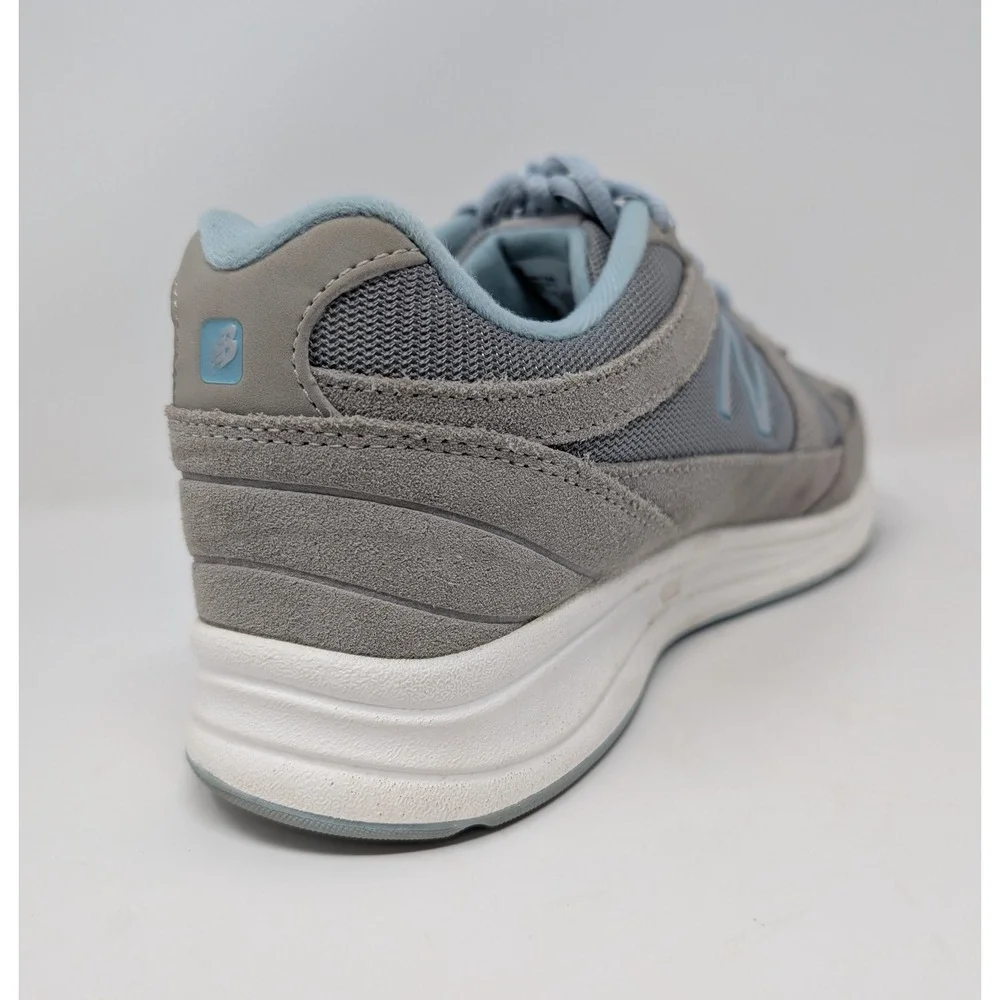 New Balance 877 Walking Shoes Womens 9 Grey Blue Suede Mesh Sneakers VERY NICE!